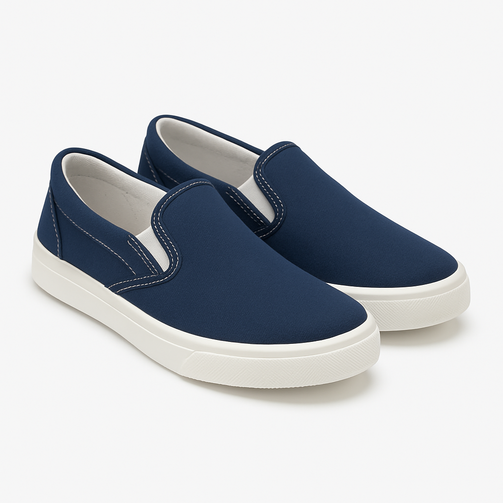 Midnight Canvas Slip-Ons - Marrence Shoes