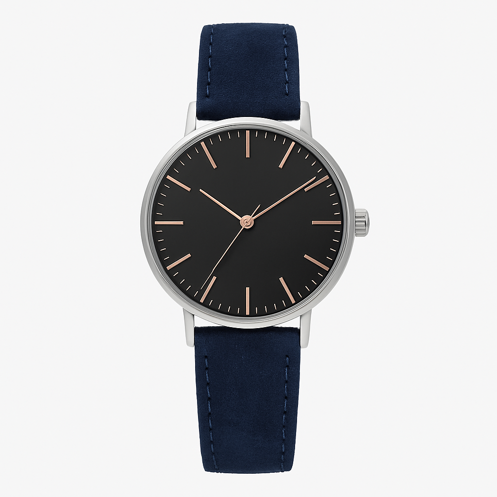 Navy Suede Chrono - Marrence Watches