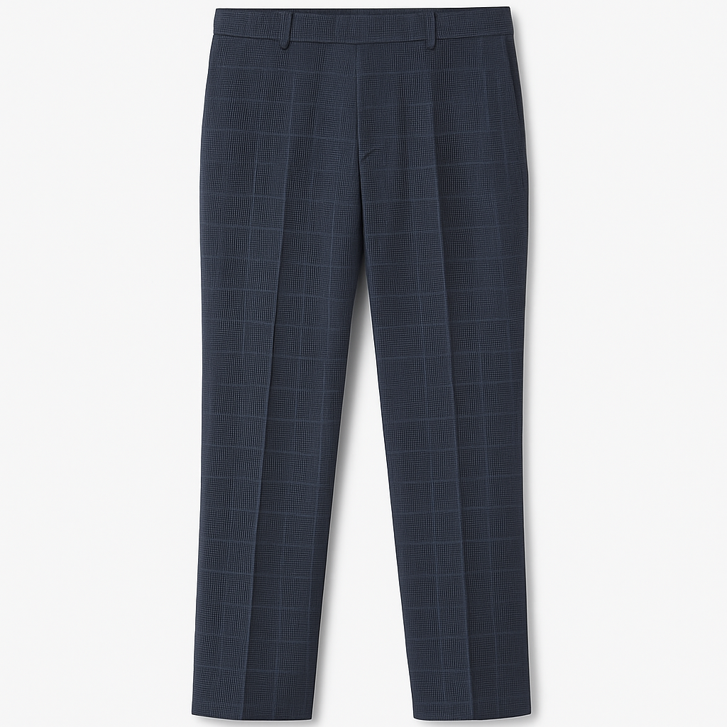 Wool Checked Trousers - Marrence Pants